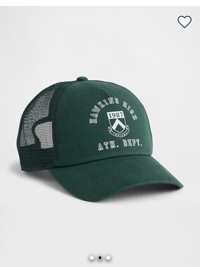 GAP Stranger Things Green Trucker Hat with White Hawkins High Graphic